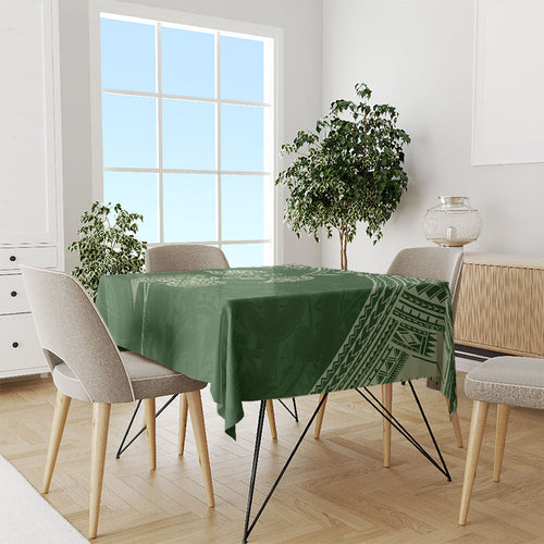 Green New Zealand Kawakawa Maori Ngaru Tablecloth