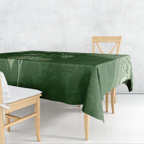 Green New Zealand Kawakawa Maori Ngaru Tablecloth