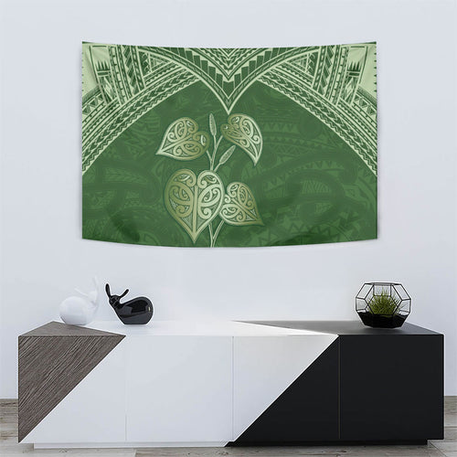 Green New Zealand Kawakawa Maori Ngaru Tapestry