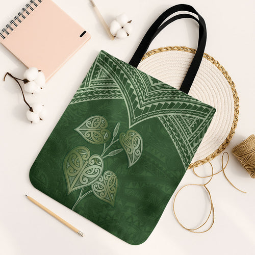 Green New Zealand Kawakawa Maori Ngaru Tote Bag