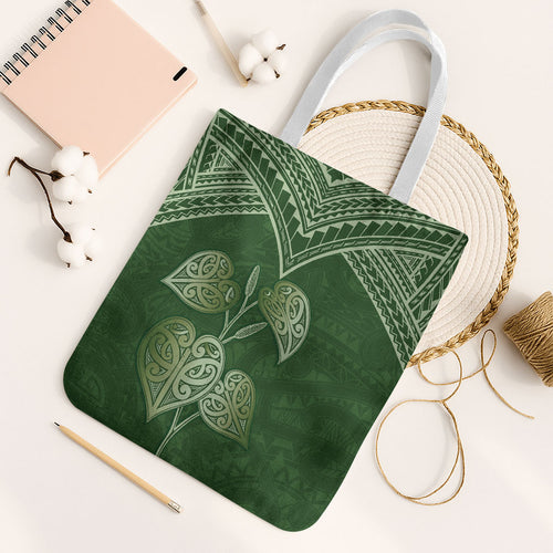 Green New Zealand Kawakawa Maori Ngaru Tote Bag