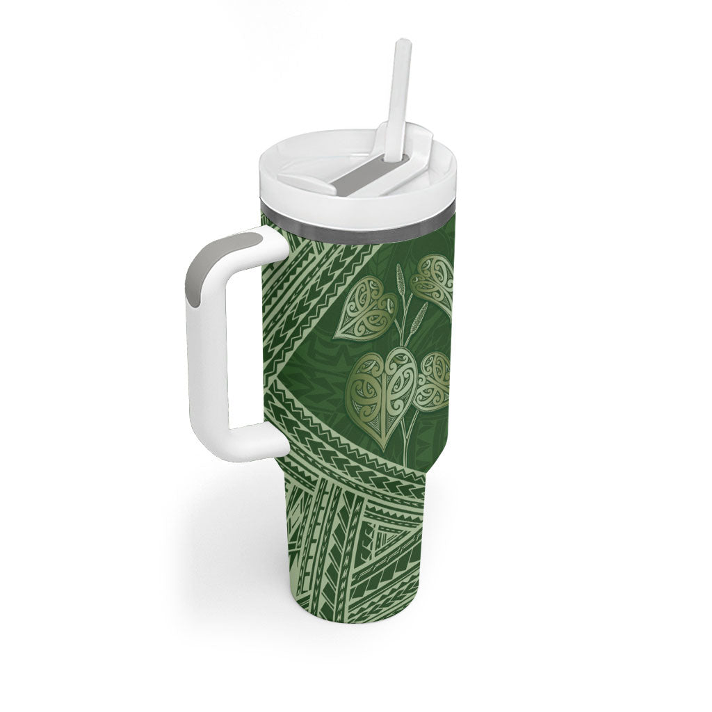 Green New Zealand Kawakawa Maori Ngaru Tumbler With Handle