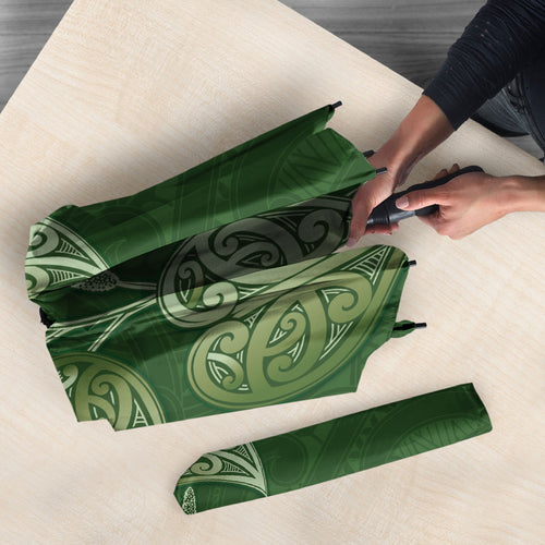 Green New Zealand Kawakawa Maori Ngaru Umbrella