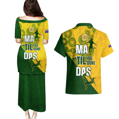 matildas-soccer-couples-matching-puletasi-dress-and-hawaiian-shirt-australian-indigenous-national-color