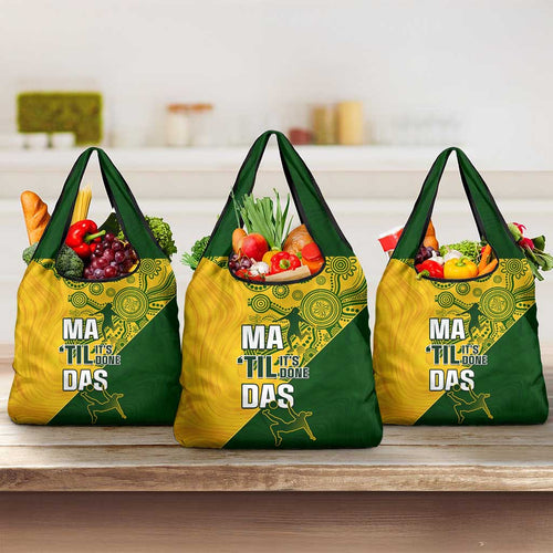 Matildas Soccer Grocery Bag Australian Indigenous National Color