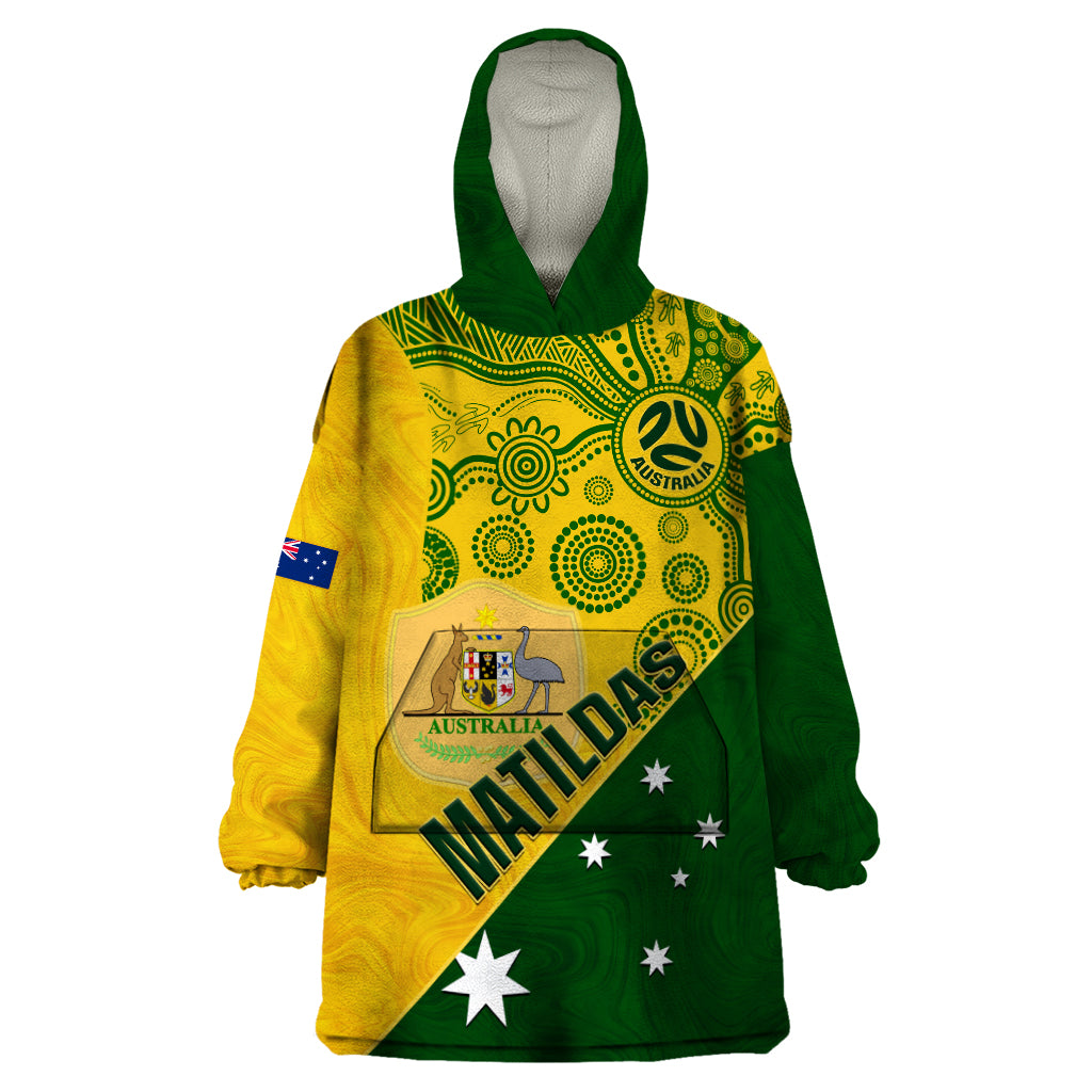 matildas-soccer-wearable-blanket-hoodie-australian-indigenous-national-color