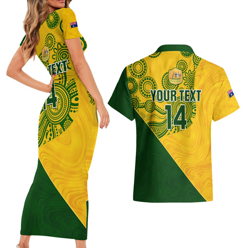 custom-matildas-soccer-couples-matching-short-sleeve-bodycon-dress-and-hawaiian-shirt-australian-indigenous-national-color