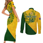 custom-matildas-soccer-couples-matching-short-sleeve-bodycon-dress-and-long-sleeve-button-shirt-australian-indigenous-national-color