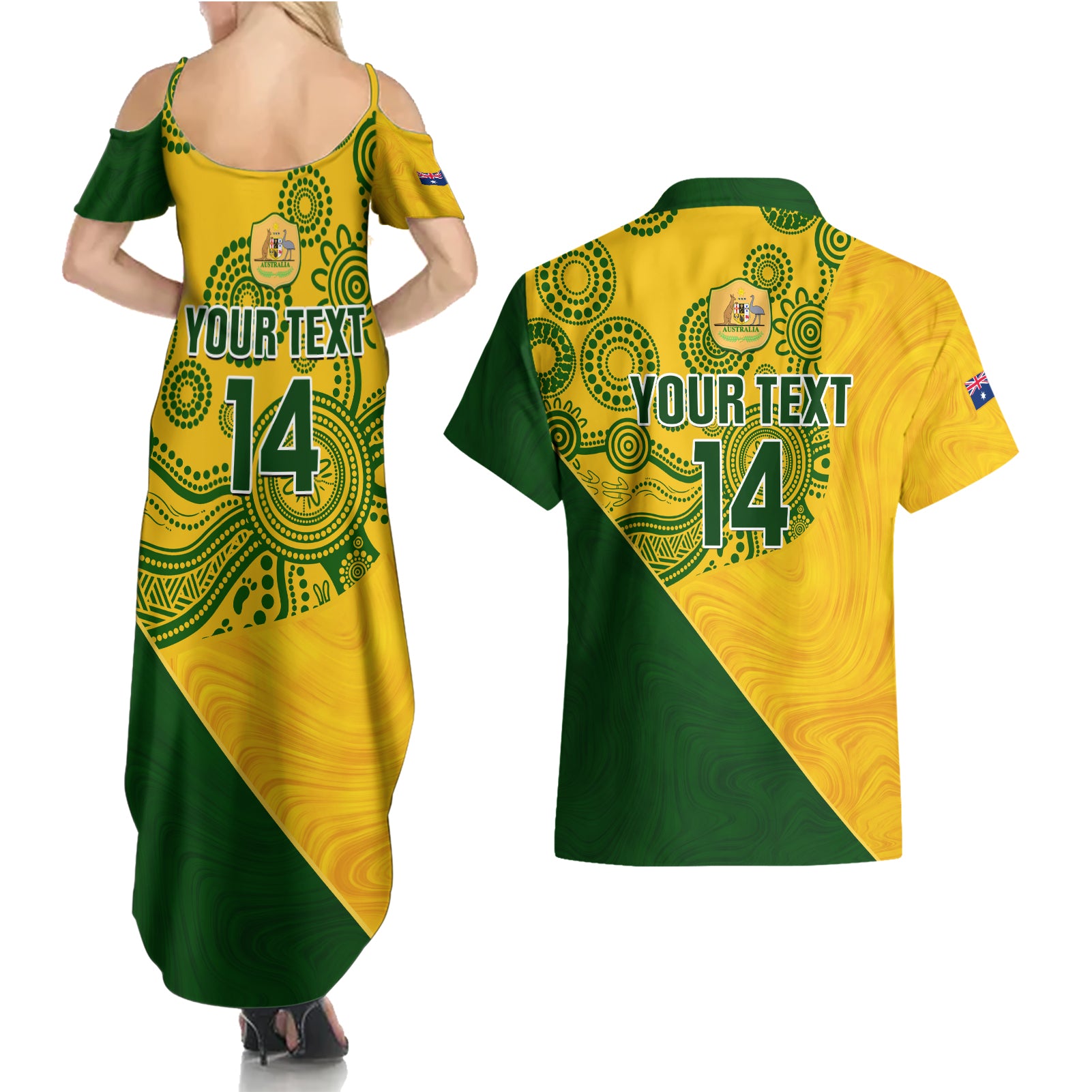 custom-matildas-soccer-couples-matching-summer-maxi-dress-and-hawaiian-shirt-australian-indigenous-national-color