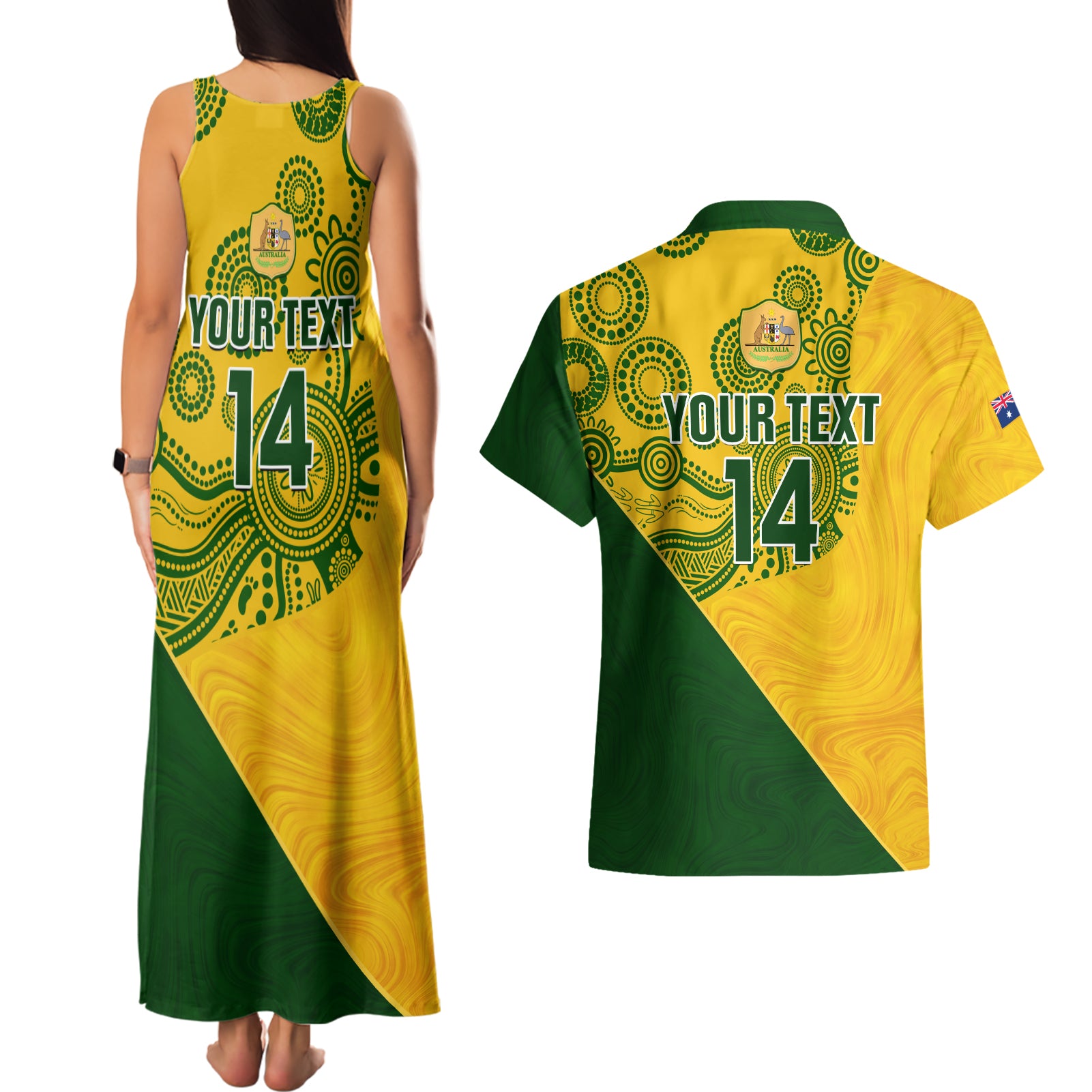 custom-matildas-soccer-couples-matching-tank-maxi-dress-and-hawaiian-shirt-australian-indigenous-national-color