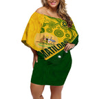 custom-matildas-soccer-off-shoulder-short-dress-australian-indigenous-national-color