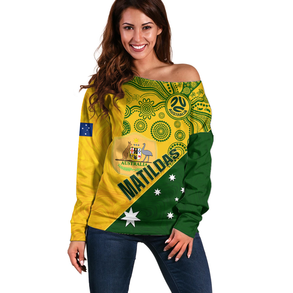 custom-matildas-soccer-off-shoulder-sweater-australian-indigenous-national-color