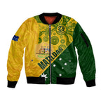 custom-matildas-soccer-sleeve-zip-bomber-jacket-australian-indigenous-national-color