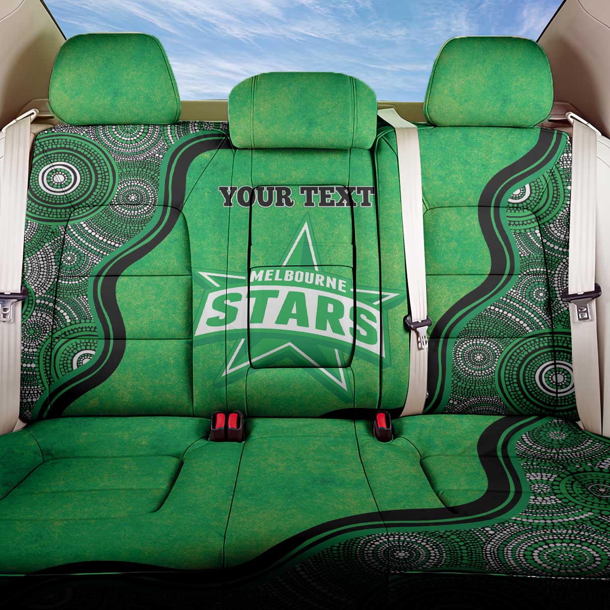 Custom Melbourne Stars Back Car Seat Cover Indigenous Art - Grunge Style