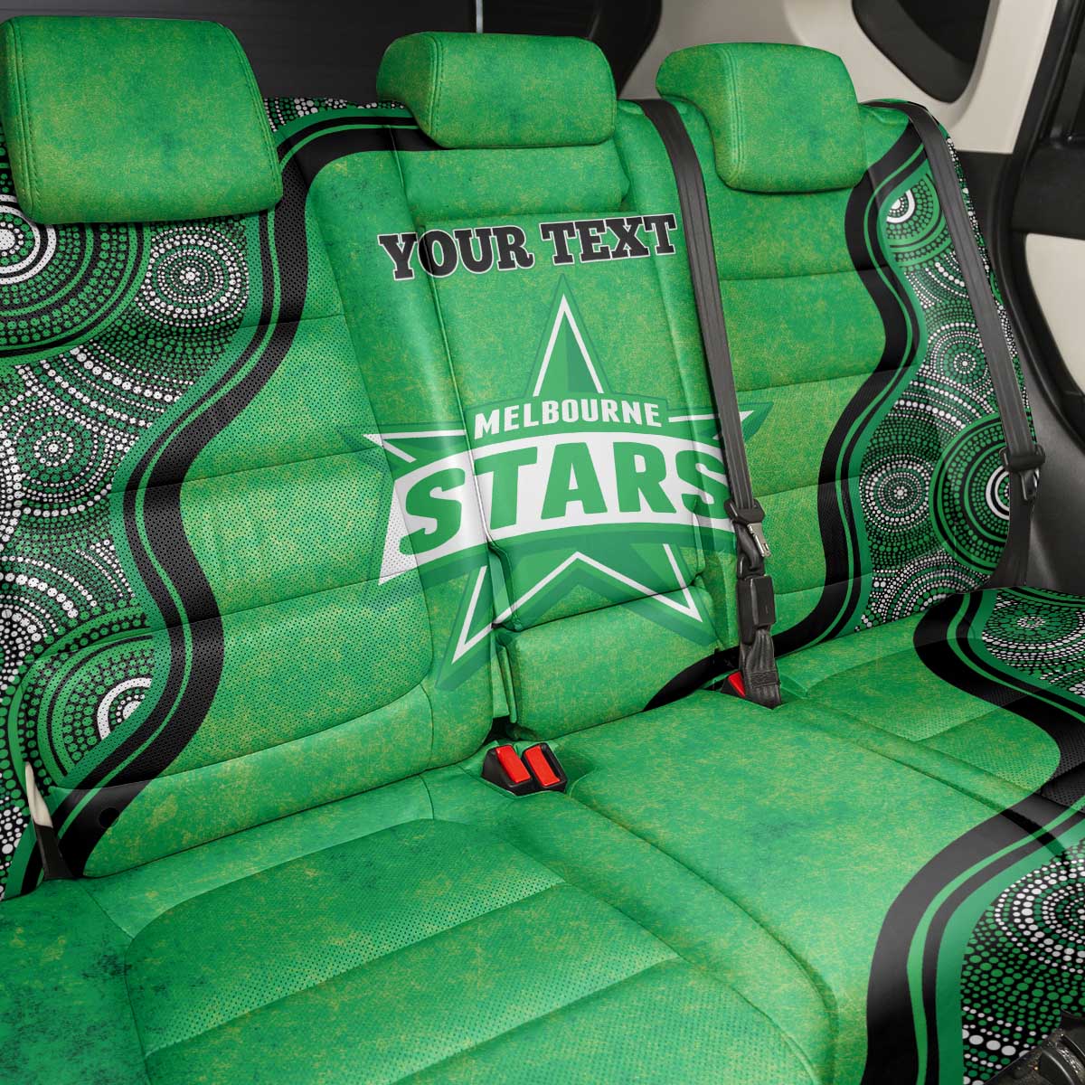Custom Melbourne Stars Back Car Seat Cover Indigenous Art - Grunge Style