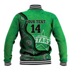 Custom Melbourne Stars Baseball Jacket Indigenous Art - Grunge Style