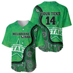Custom Melbourne Stars Baseball Jersey Indigenous Art - Grunge Style