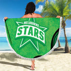 Custom Melbourne Stars Beach Blanket Indigenous Art - Grunge Style