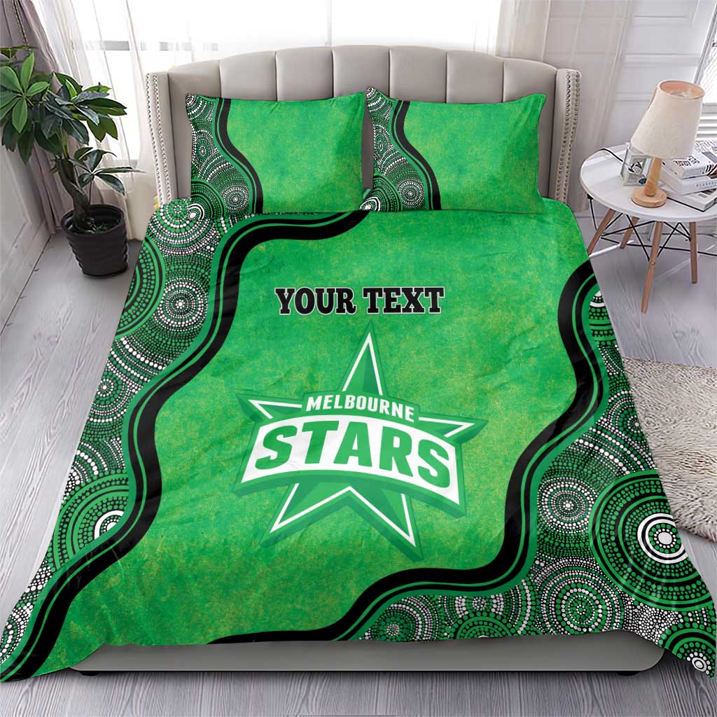 Custom Melbourne Stars Bedding Set Indigenous Art - Grunge Style