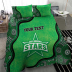 Custom Melbourne Stars Bedding Set Indigenous Art - Grunge Style