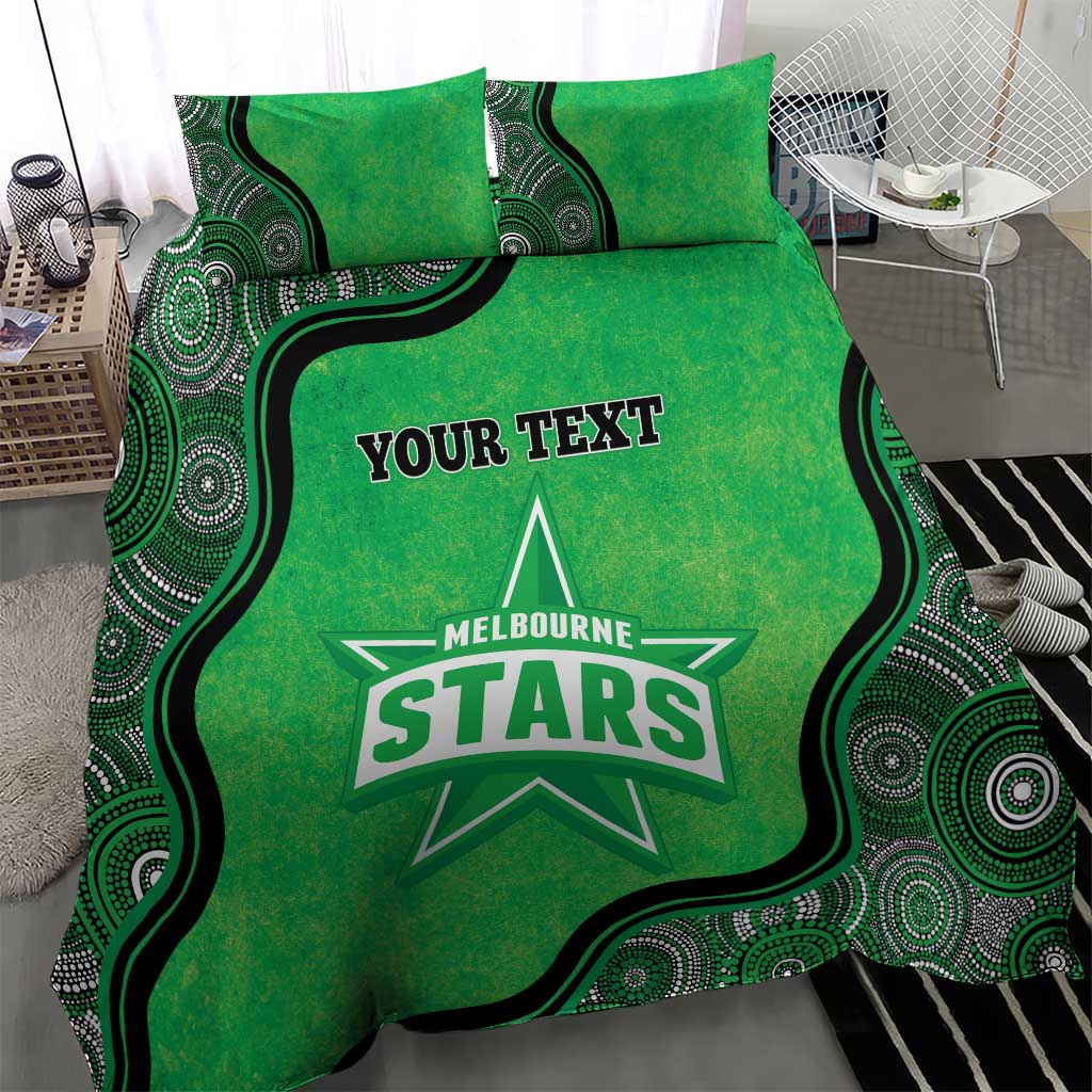 Custom Melbourne Stars Bedding Set Indigenous Art - Grunge Style