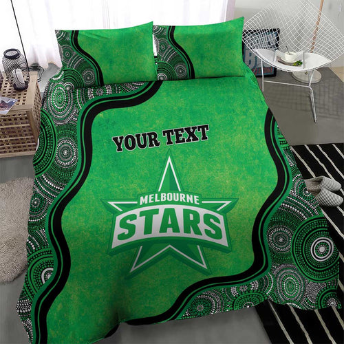 Custom Melbourne Stars Bedding Set Indigenous Art - Grunge Style