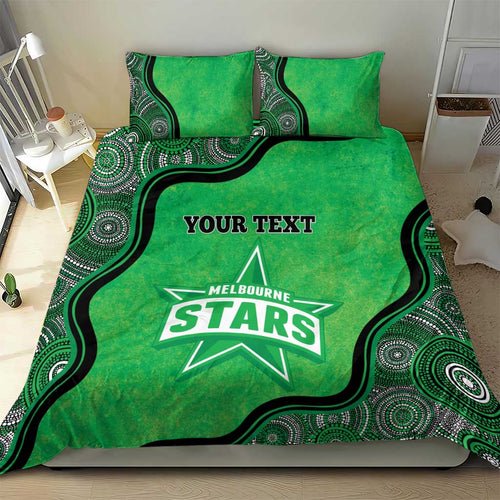 Custom Melbourne Stars Bedding Set Indigenous Art - Grunge Style