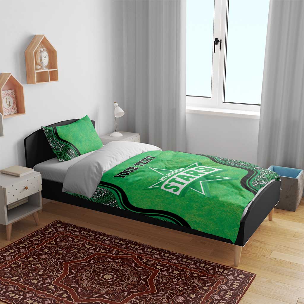 Custom Melbourne Stars Bedding Set Indigenous Art - Grunge Style