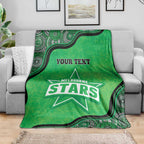 Custom Melbourne Stars Blanket Indigenous Art - Grunge Style