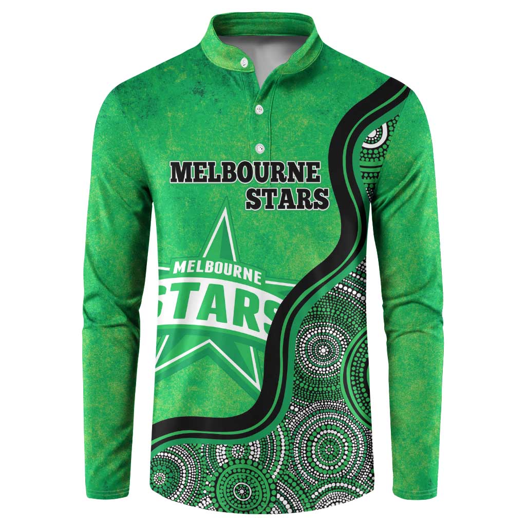 Custom Melbourne Stars Button Sweatshirt Indigenous Art - Grunge Style
