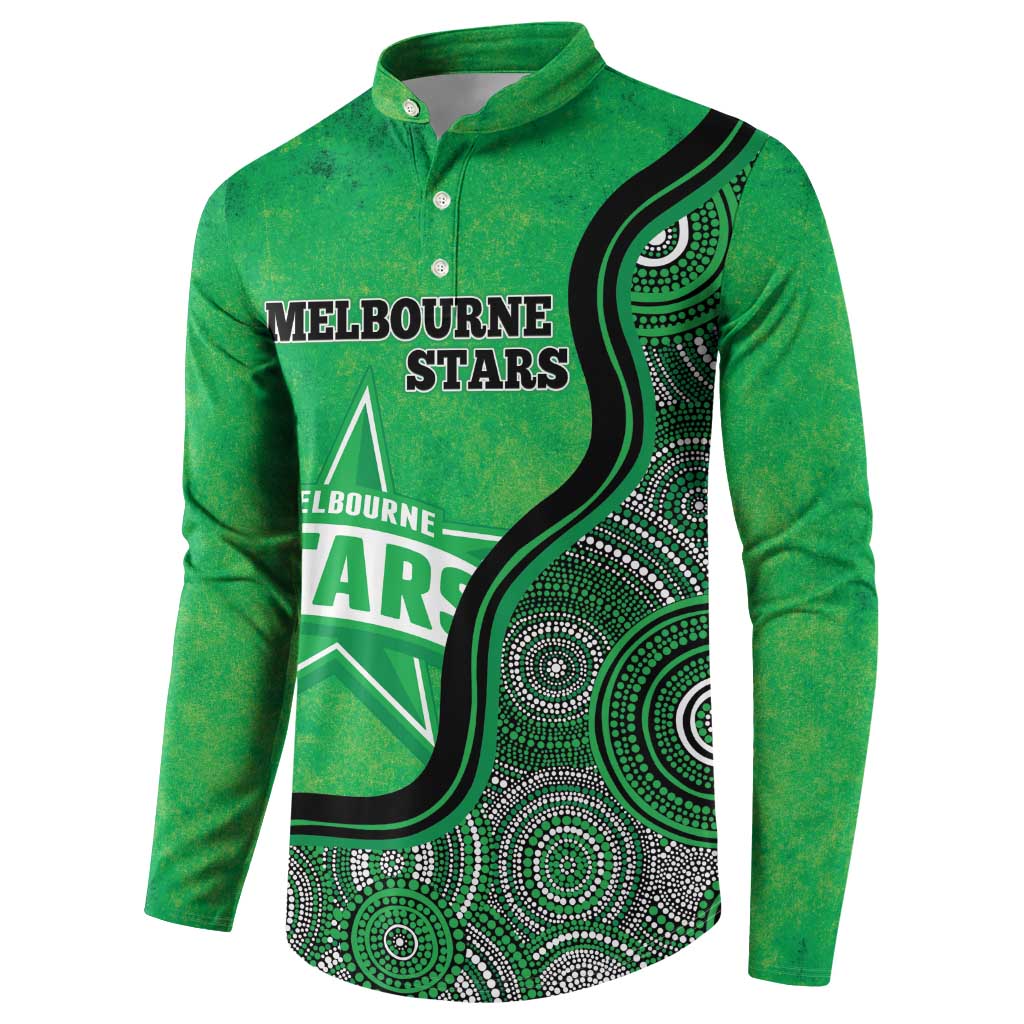 Custom Melbourne Stars Button Sweatshirt Indigenous Art - Grunge Style