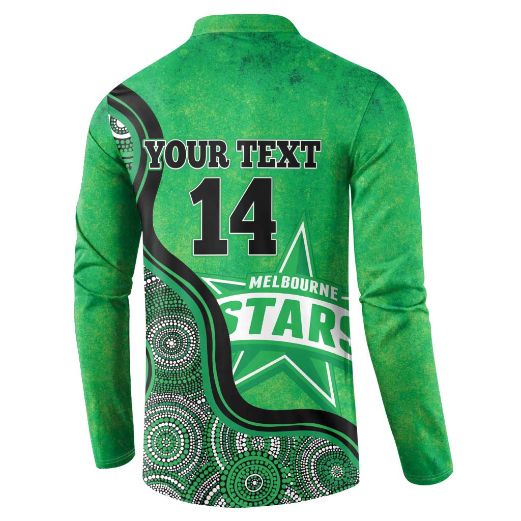 Custom Melbourne Stars Button Sweatshirt Indigenous Art - Grunge Style