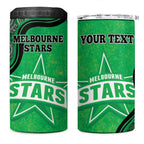 Custom Melbourne Stars 4 in 1 Can Cooler Tumbler Indigenous Art - Grunge Style