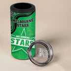 Custom Melbourne Stars 4 in 1 Can Cooler Tumbler Indigenous Art - Grunge Style
