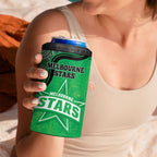 Custom Melbourne Stars 4 in 1 Can Cooler Tumbler Indigenous Art - Grunge Style