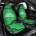 Custom Melbourne Stars Car Seat Cover Indigenous Art - Grunge Style