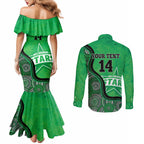 Custom Melbourne Stars Couples Matching Mermaid Dress and Long Sleeve Button Shirt Indigenous Art - Grunge Style