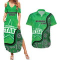 Custom Melbourne Stars Couples Matching Summer Maxi Dress and Hawaiian Shirt Indigenous Art - Grunge Style