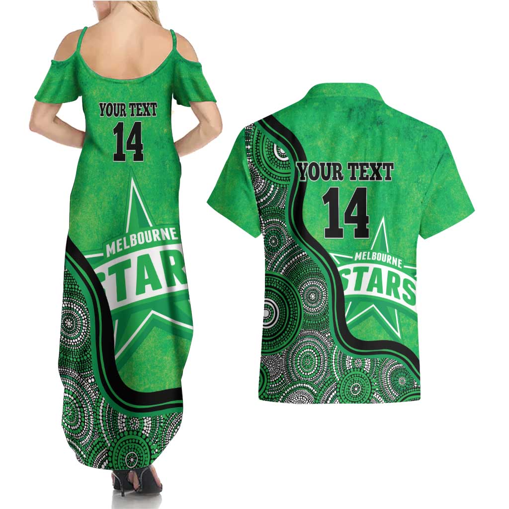 Custom Melbourne Stars Couples Matching Summer Maxi Dress and Hawaiian Shirt Indigenous Art - Grunge Style