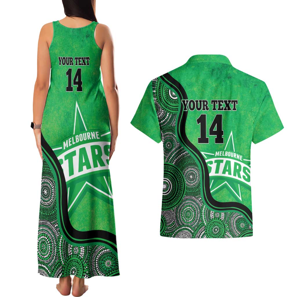 Custom Melbourne Stars Couples Matching Tank Maxi Dress and Hawaiian Shirt Indigenous Art - Grunge Style