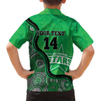 Custom Melbourne Stars Family Matching Long Sleeve Bodycon Dress and Hawaiian Shirt Indigenous Art - Grunge Style