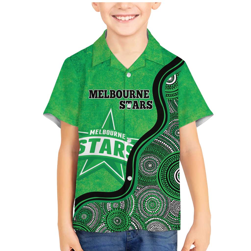 Custom Melbourne Stars Family Matching Mermaid Dress and Hawaiian Shirt Indigenous Art - Grunge Style