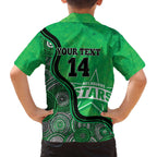 Custom Melbourne Stars Family Matching Off The Shoulder Long Sleeve Dress and Hawaiian Shirt Indigenous Art - Grunge Style