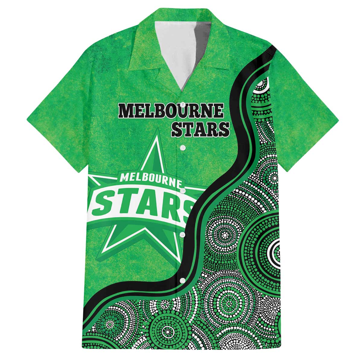 Custom Melbourne Stars Family Matching Off The Shoulder Long Sleeve Dress and Hawaiian Shirt Indigenous Art - Grunge Style