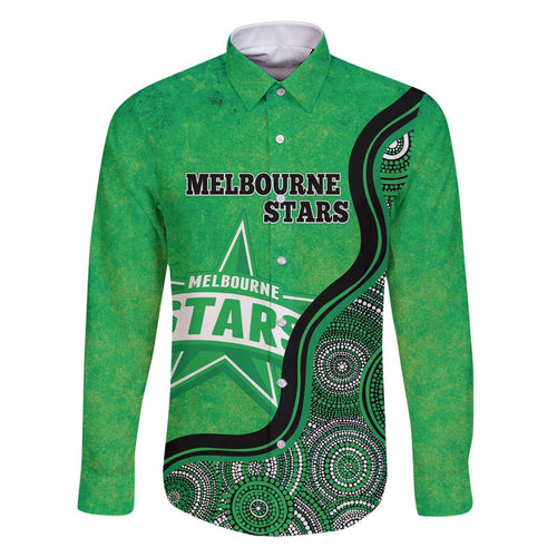 Custom Melbourne Stars Family Matching Off The Shoulder Long Sleeve Dress and Hawaiian Shirt Indigenous Art - Grunge Style