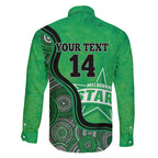 Custom Melbourne Stars Family Matching Puletasi and Hawaiian Shirt Indigenous Art - Grunge Style
