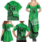 Custom Melbourne Stars Family Matching Summer Maxi Dress and Hawaiian Shirt Indigenous Art - Grunge Style