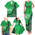 Custom Melbourne Stars Family Matching Tank Maxi Dress and Hawaiian Shirt Indigenous Art - Grunge Style