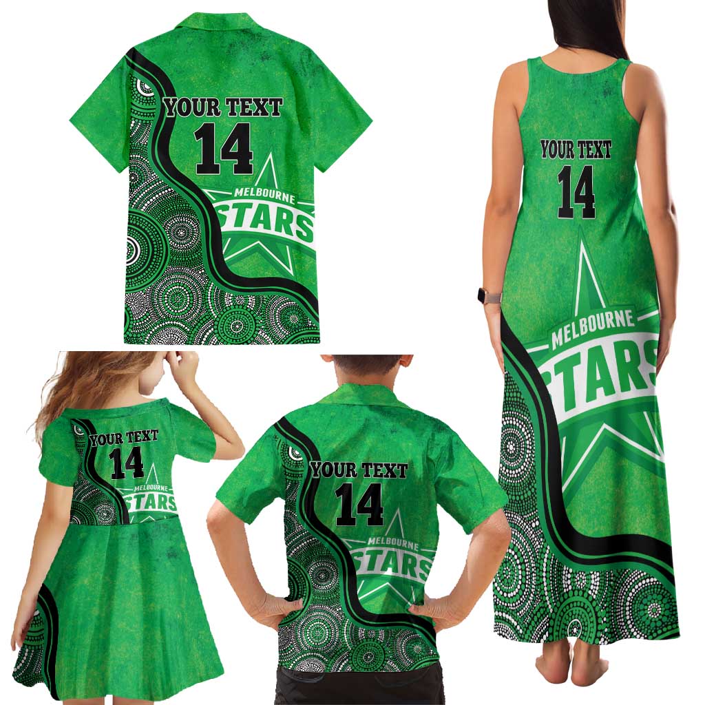 Custom Melbourne Stars Family Matching Tank Maxi Dress and Hawaiian Shirt Indigenous Art - Grunge Style