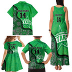 Custom Melbourne Stars Family Matching Tank Maxi Dress and Hawaiian Shirt Indigenous Art - Grunge Style